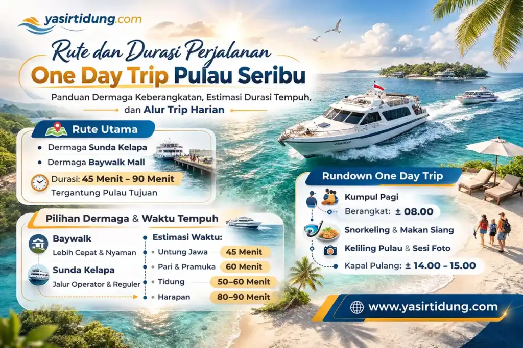 Rute dan Durasi Perjalanan One Day Trip pulau seribu